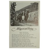 Почтовая открытка с немецкими солдатскими песнями "Alle Tage ist kein Sonntag"